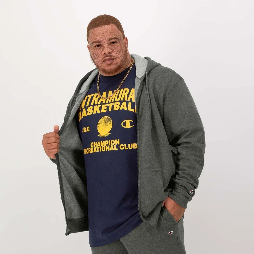 Sudadera con capucha y cremallera completa Powerblend, C Logo - Tallas grandes y altas